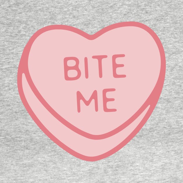 Pink Candy Conversation Heart Bite Me by maura41